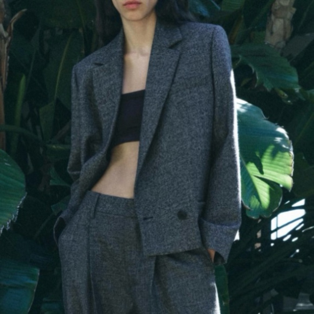 ZARA WOOL TEXTURED BLAZER ZW COLLECTION S